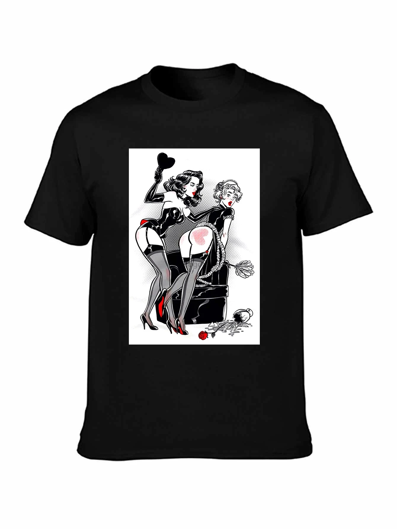 تي شيرت BDSM مثير الساخن عشيقة الرقيق خادمة العقاب Pinup دبوس حتى