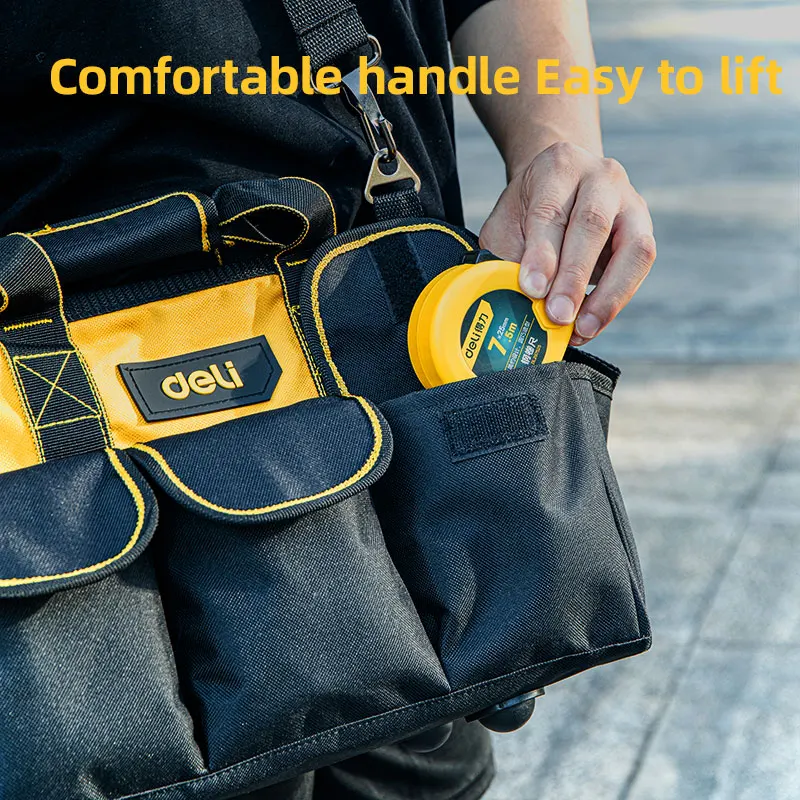 Deli-Multifunctional Tool Bags, Oxford Cloth Electrical Bag, Impermeável, Resistente ao Desgaste, Grande Capacidade, Armazenamento, Sacos de Manutenção