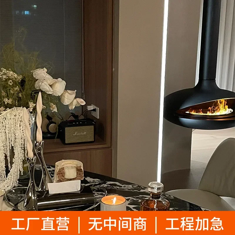 UFO Hanging Fireplace Villa Indoor Hanging Simulation Fireplace B & B Hotel Art Decoration Fireplace