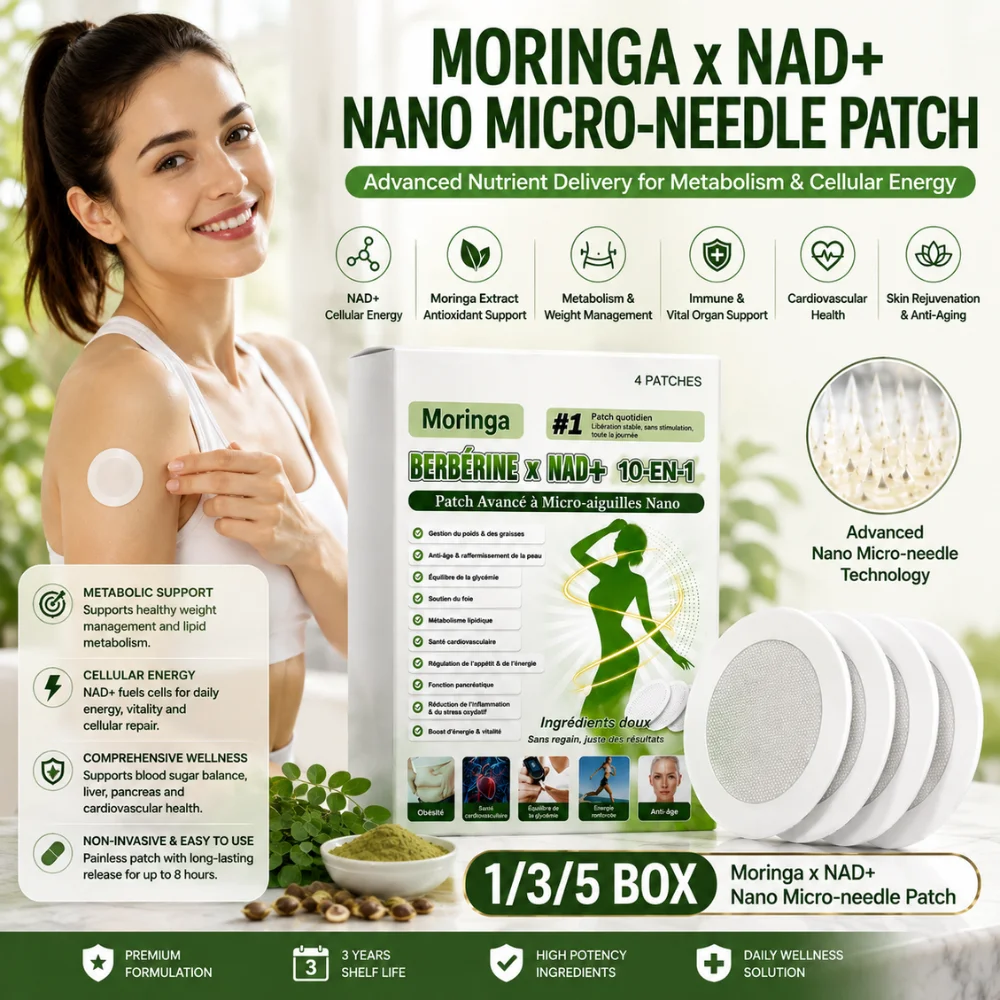 Moringa NAD+ Nano Microneedle Patches  Ultra Thin External Skin Stickers Overnight Body Care for Women Men Daily Use
