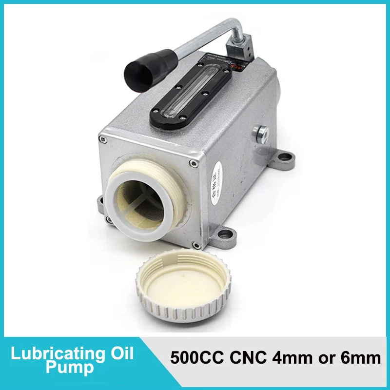 Lubricating Manual Oil Pump Hand Lubrication 500CC CNC 4mm / 6mm Double Outlet / single outlet Port Manual Lubricating Pump