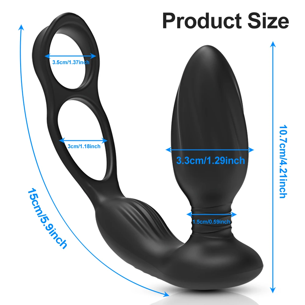 Tapón Anal vibrador con Control remoto para hombres, Anillo para el pene, masaje de próstata, tapón Anal, vibrador Anal, Juguetes sexuales para adultos, masturbación