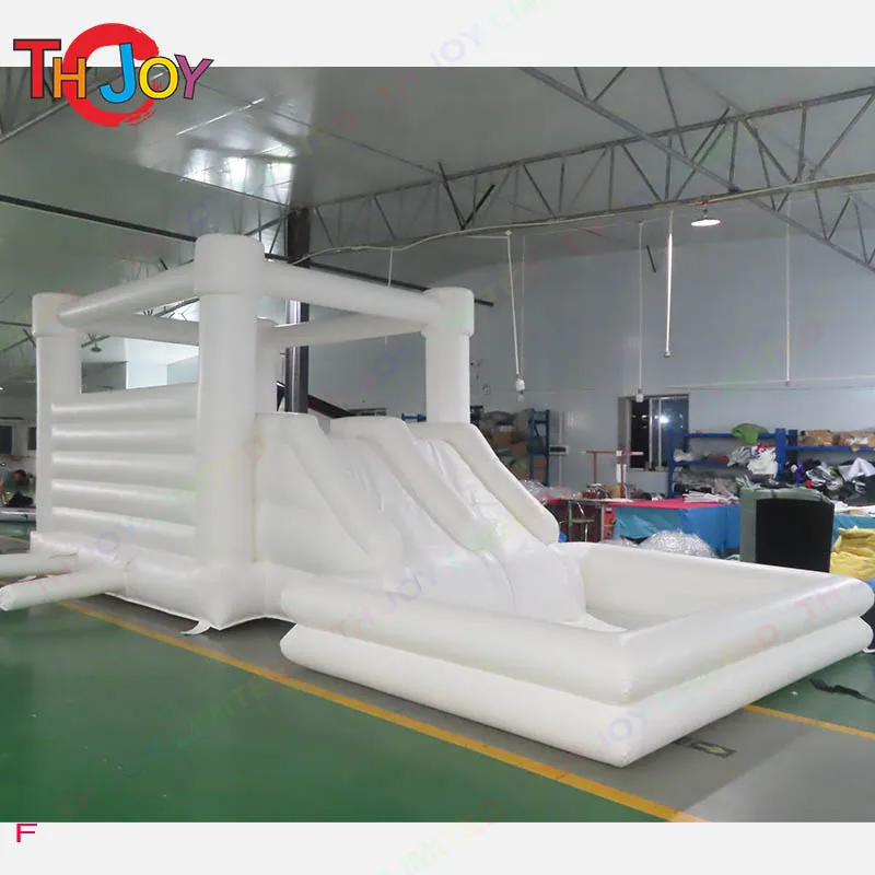 7.5x4m Commercial Grade PVC Inflatable Bubble House White Bounce House with Slide for Party/Event/Wedding for sale