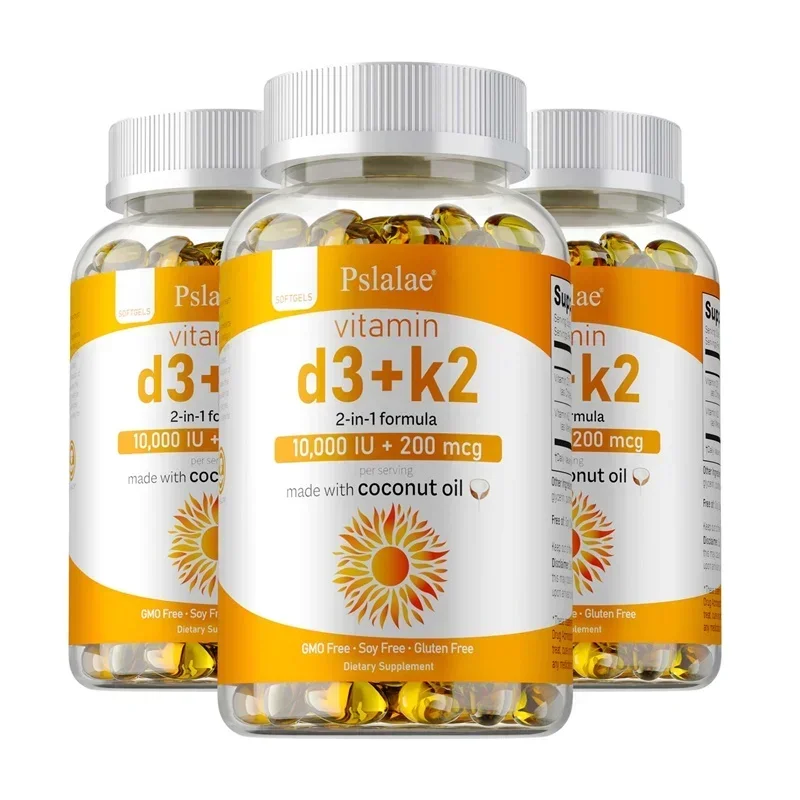Vitamin D3+K2 Supplement - Supports Joint, Bone and Immune Health, Non-GMO Formula, Easy To Swallow Vitamin D and K Complex