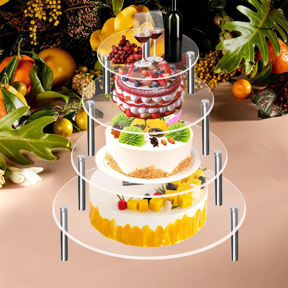 Acrylic Cake Stand Round Cake Stands For Dessert Table Display Riser Clear Cupcake Stand Dessert Display Holder For Birthday