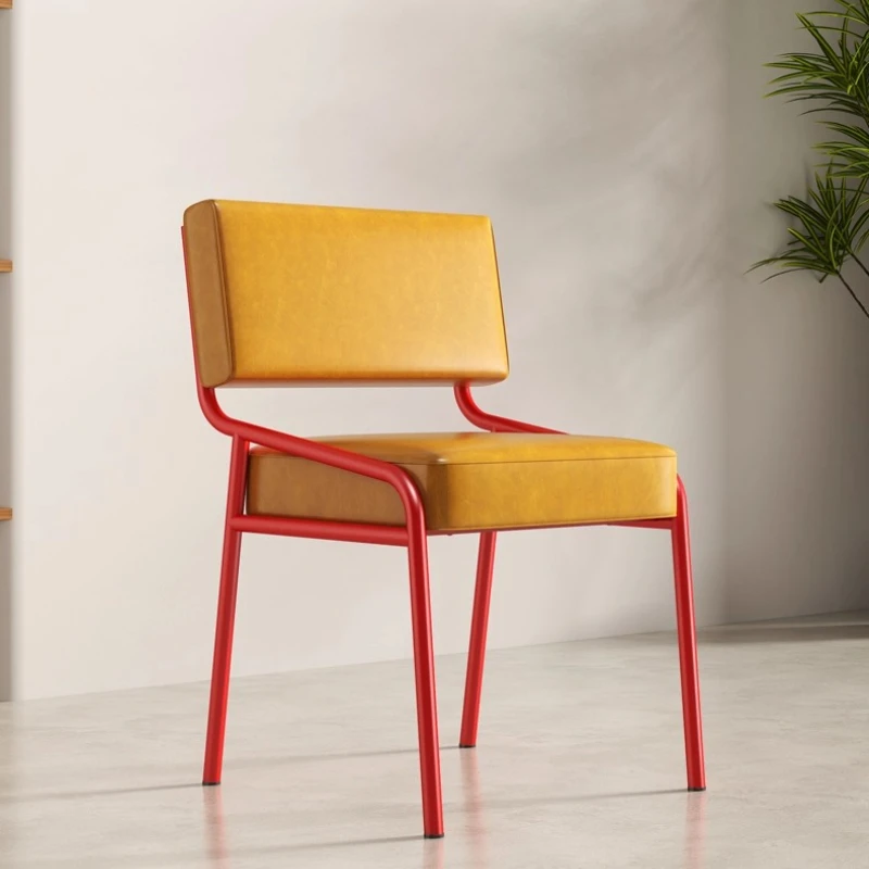Design Dining Chair with Backrest Modern Kitchen Chairs Vintage Living Room Lounge Chairs Bedroom