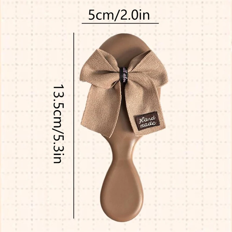 Ins Style High Appearance Cute Bow Airbag Comb Bowknot Hair Cushion Comb Student Mini Compact Portable Massage Comb