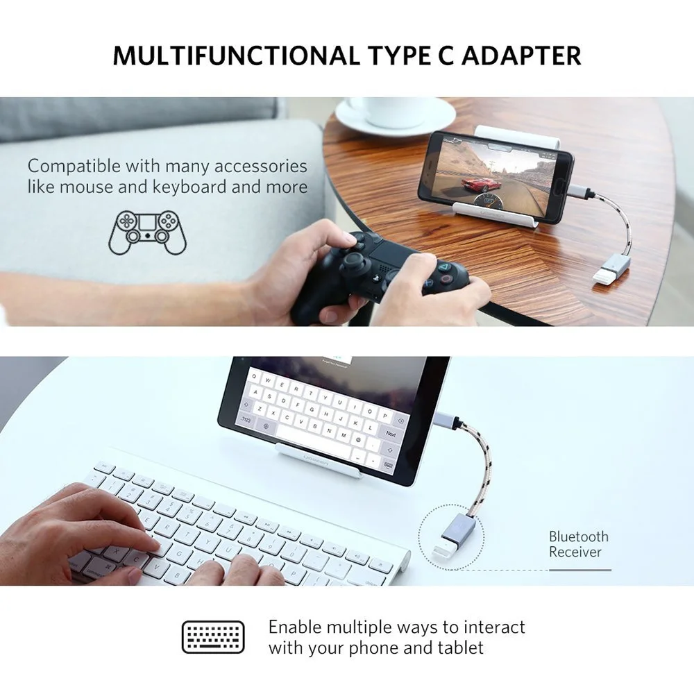 USB 3 0 OTG كابل محول نوع C مايكرو USB إلى أنثى USB سبائك الألومنيوم موصل النايلون مضفر أثناء التنقل #5