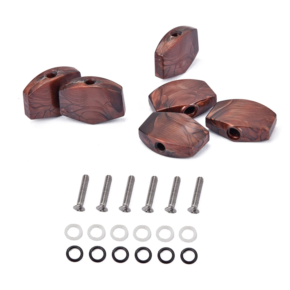 Guitar Tuning Peg Botões, Tuning Pegs Knobs, Cabeças de máquina para guitarra, 6 pcs por conjunto