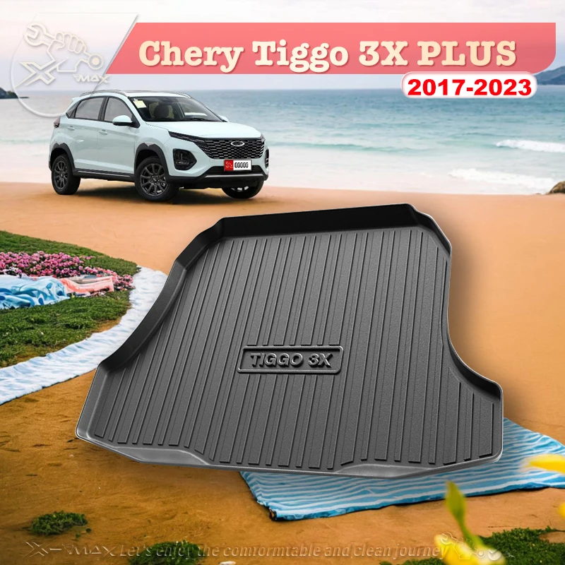 

For Chery Tiggo 3X PLUS 2017-2023 Custom Fit Car Trunk Mat All Season Black Cargo Mat 3D Shaped Laser Measured Trunk Liners