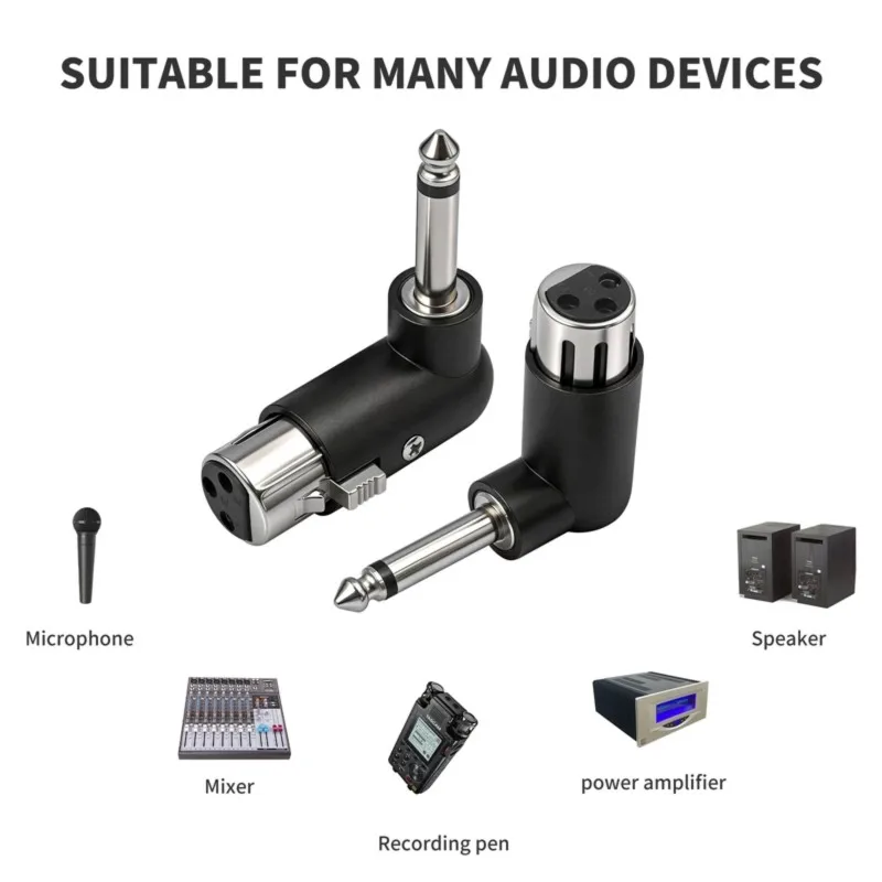 PHILE-Professional 3Pin XLR Female To 6.35 Mm TS Adapter For Studio Mixers Live Performances For Studio Conversion Device Conver