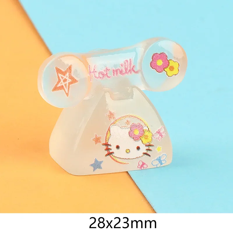 Kawaii Mini Resin Luminous 3D Phone Figures Cartoon Sanrio DIY Embellishments Accessories Material Flatback Charms Scrapbooking