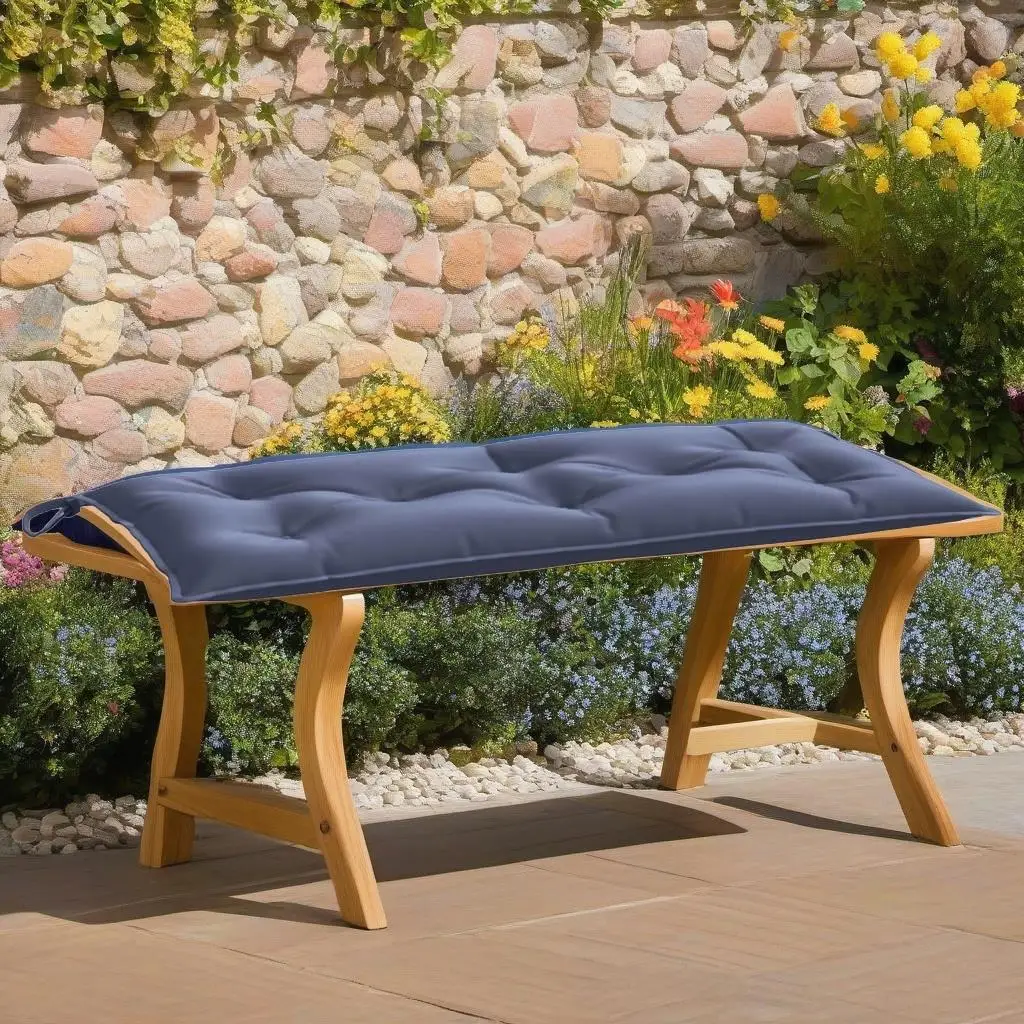 

Navy Blue Garden Bench Cushion 39.4x19.7x2.8 Durable Oxford Fabric Outdoor Pad