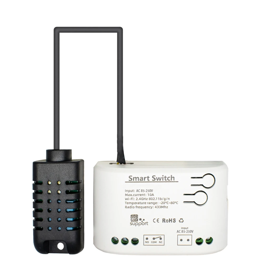 EWelink Wifi Monitorowanie temperatury i wilgotności Czujnik termostatu Przełączniki automatyki domowej Przekaźniki RF433 Alexa Google Home