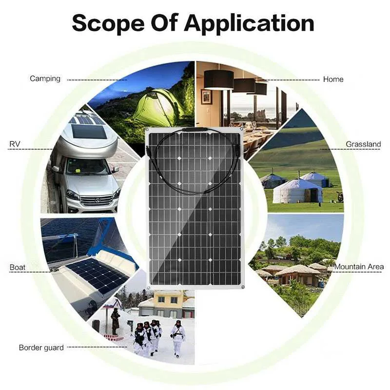 Imagem -06 - Painel Solar pv Kit 60a Controlador de Carga Solar à Prova Impermeável Água Célula Solar ao ar Livre Fonte Alimentação do Carro para Acampamento ao ar Livre Caminhadas 600w