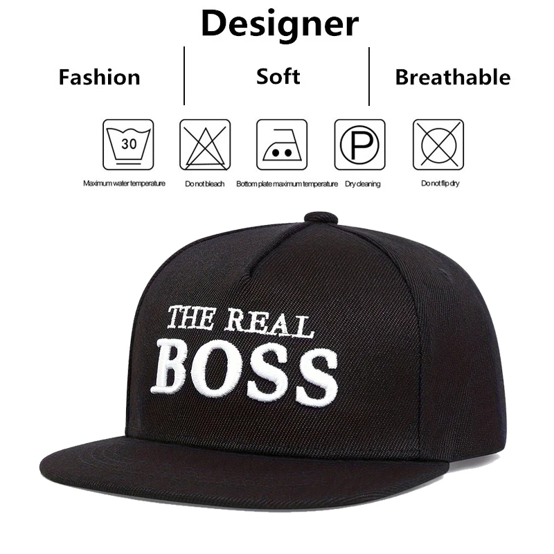 Children THE REAL BOSS Embroidery Baseball Caps Hip-hop Hats Spring Autumn Outdoor Adjustable Casual Hat Boy Girl Trave