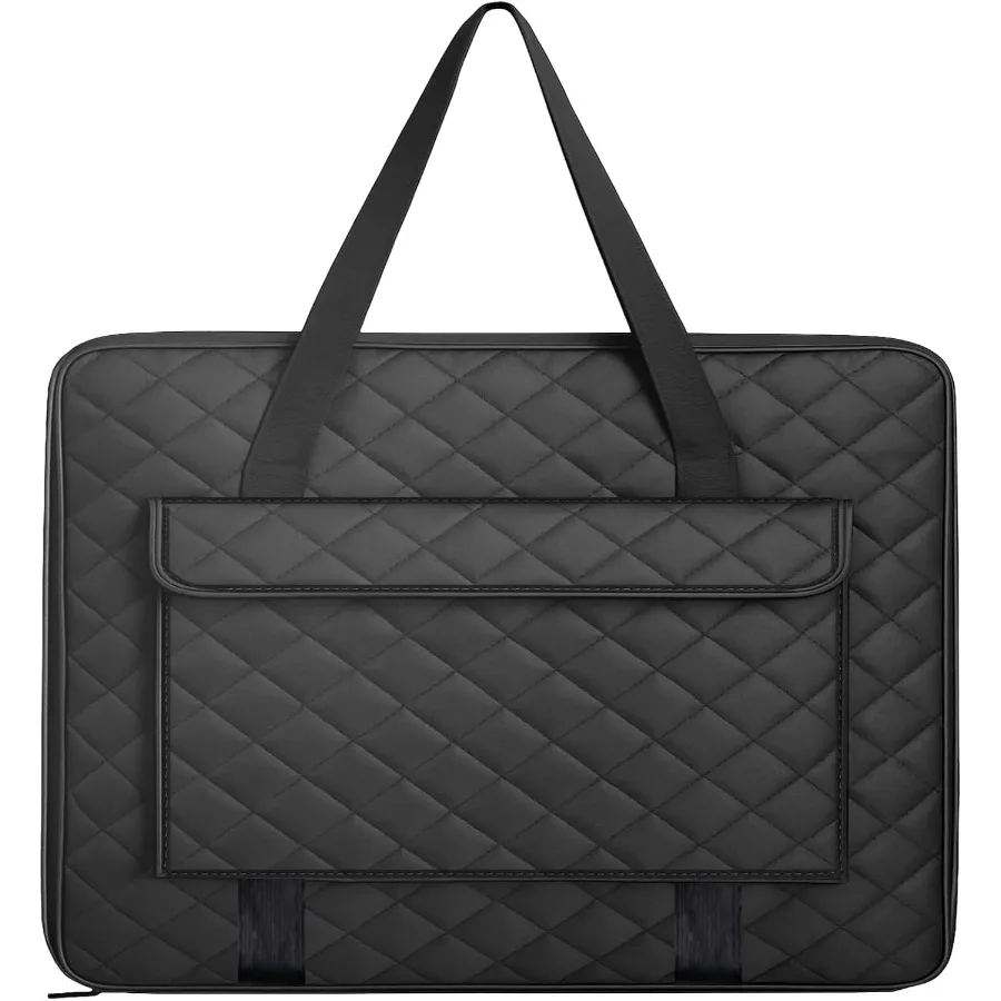 JJRING 24x36 حقيبة محفظة اللحف خفيفة الوزن سوداء الفن قماش محفظة لتخزين الملصقات المحمولة الرسم الفني