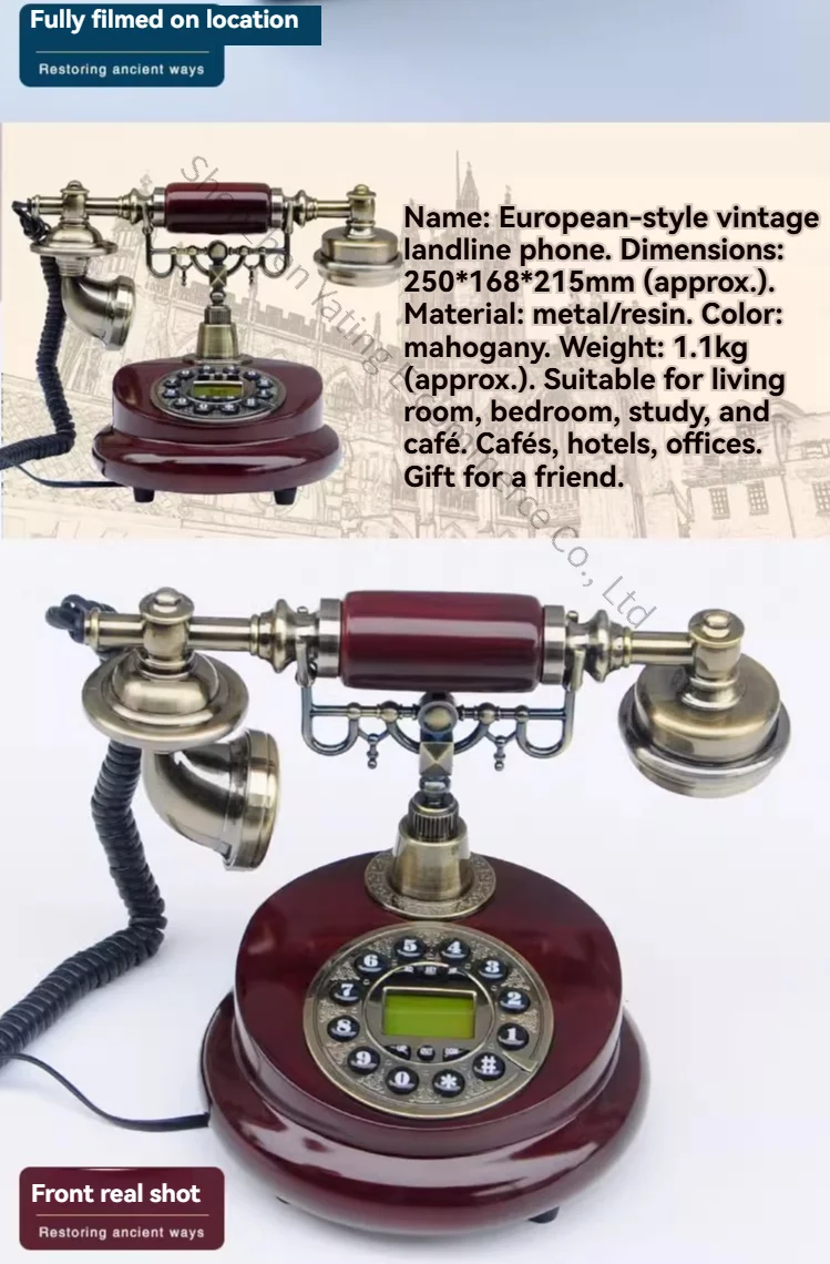 European Style Retro Home Antique Landline Antique Office Antique American Telephone Turntable Telephone