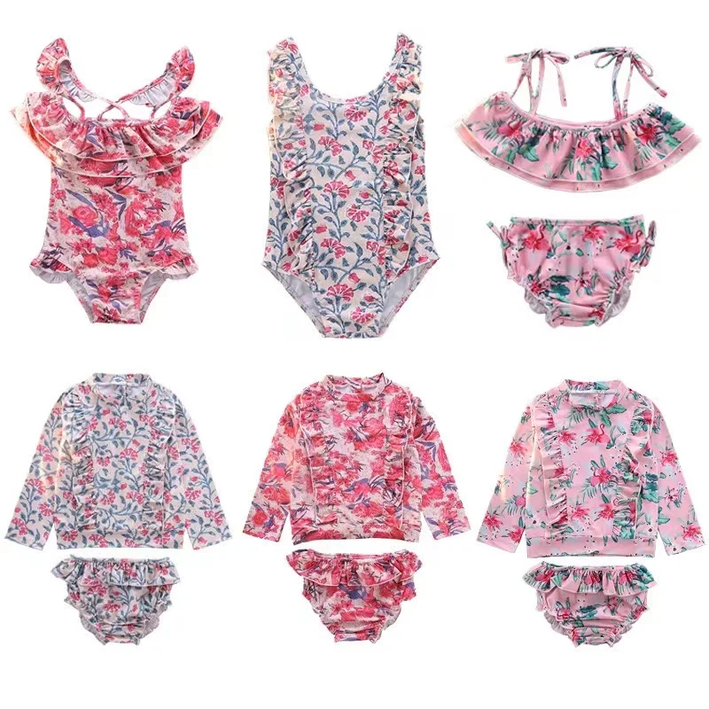 Flower swimsuit for little girl, beautiful swimsuit for summer