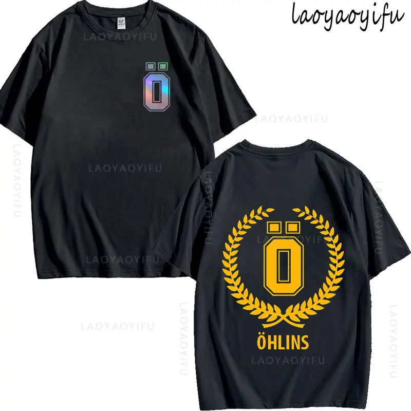 Ohlins Theme 100%Cotton Summer Fashion Men O-Neck T-Shirt Hipster Male Tee Streetwear Top Suspension Car Motorcycle Sport Racing