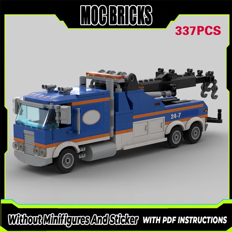

Конструктор City Car Model MOC: Синий эвакуатор с кабиной, модульная технология, подарки, праздничный набор для сборки, детские игрушки