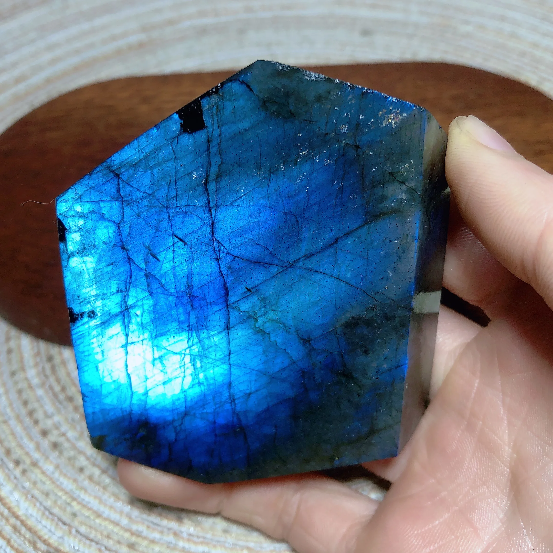 Natural Crystal Blue Labradorite Freeform Blue Flashy Mineral Energy Healing Home Decorations Gift