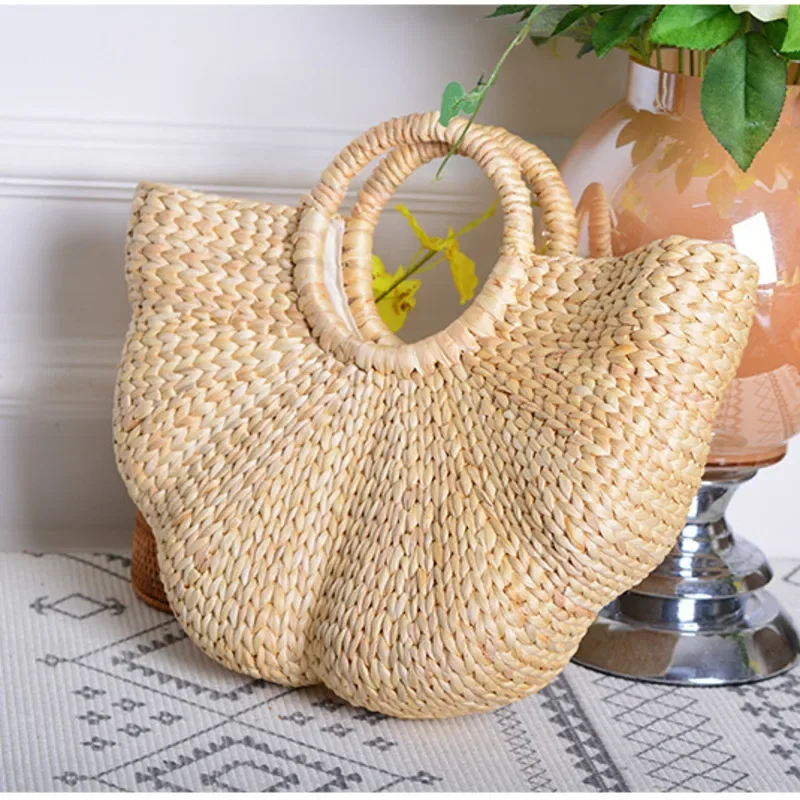 INS-Handmade Straw Weaving Traveling Bag for Women, Exquisite Storage Items, Convenient Handle, Shoulder Bag, High Beauty