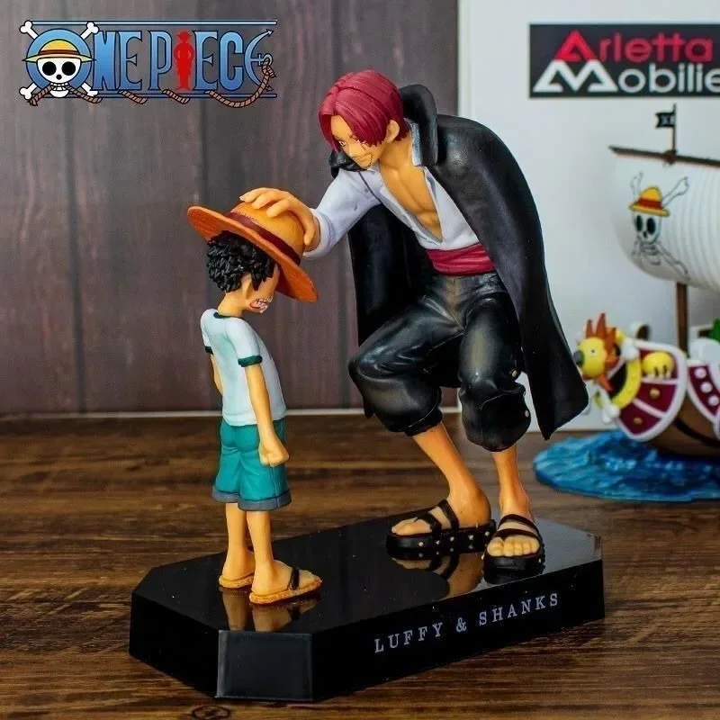 One Piece Peripherals Luffy Red-haired Shanks GK Cartoon Anime Figure Boy Collection Model Desktop Decoration Holiday Gift