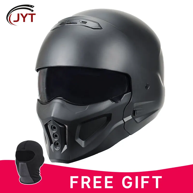 DOT Approved Men's Motorcycle Helmet Retro Scorpion Full Face Helmets Adult Men Women Four Seasons ABS Shell Built-in Lens Moped