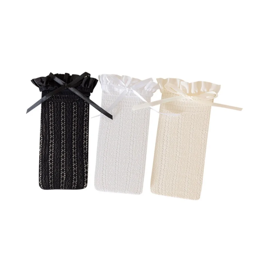 Girls' Socks Spring Summer Thin Style Lolita Lace  Bow Ribbon Ribbon Lace Long Tube Girl Calf Pile Tight Stockings