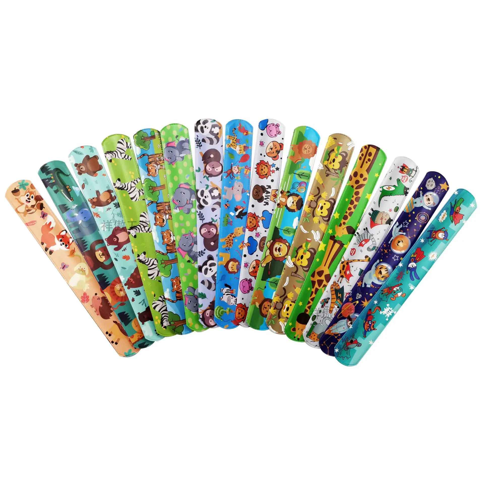 Forest Party Animal Lion Tiger Slap Bracelets Baby Shower Woodland Birthday Parti Wristband Toys Jungle Safari Gift Kids Favor - Image 3