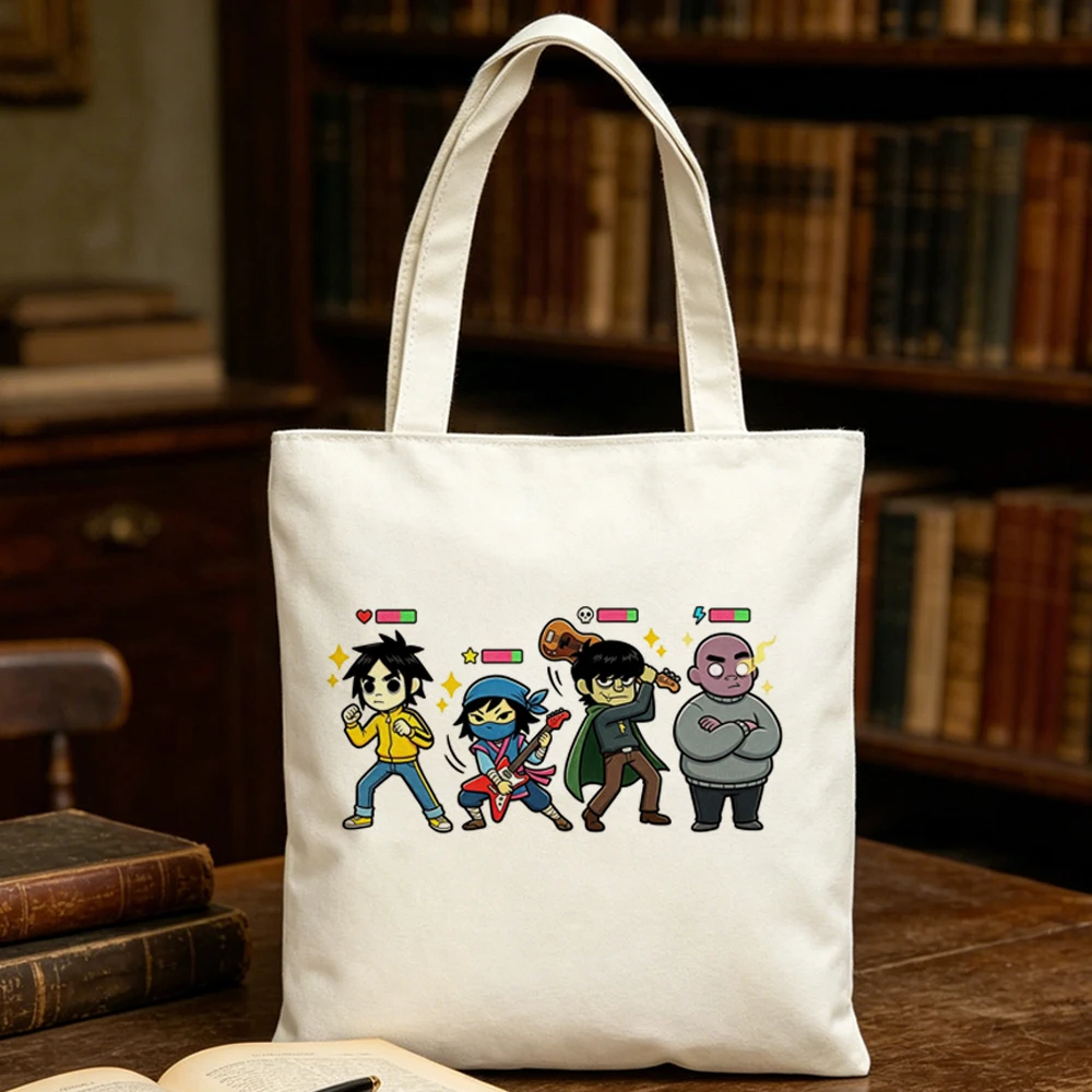 

Gorillaz tote bag totebag foldable y2k personnalisable einkaufstasche woman
