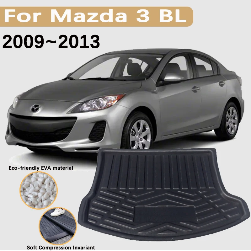 

for Mazda 3 BL Accessories Mazda3 2009 2010 2011 2012 2013 Sedan 4Door Car Trunk Mats Cargo Liner Waterproof Carpet Storage Pad