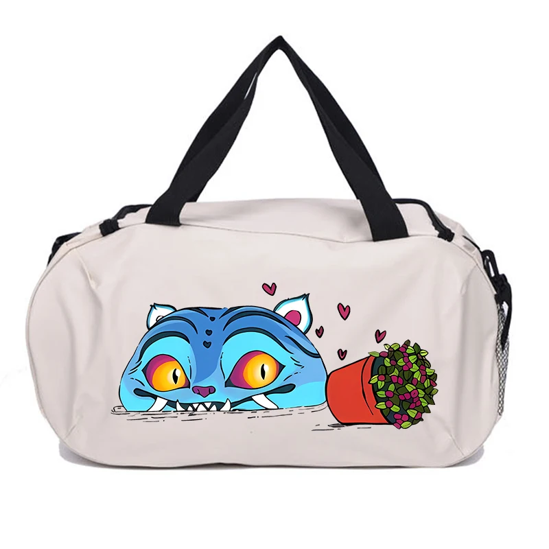 K Pop Demon Hunters حقيبة سفر Kawaii الكرتون المطبوعة حقائب الأمتعة في الهواء الطلق التخييم عالية السعة على ظهره أكسفورد القماش حقيبة قاعة رياضة