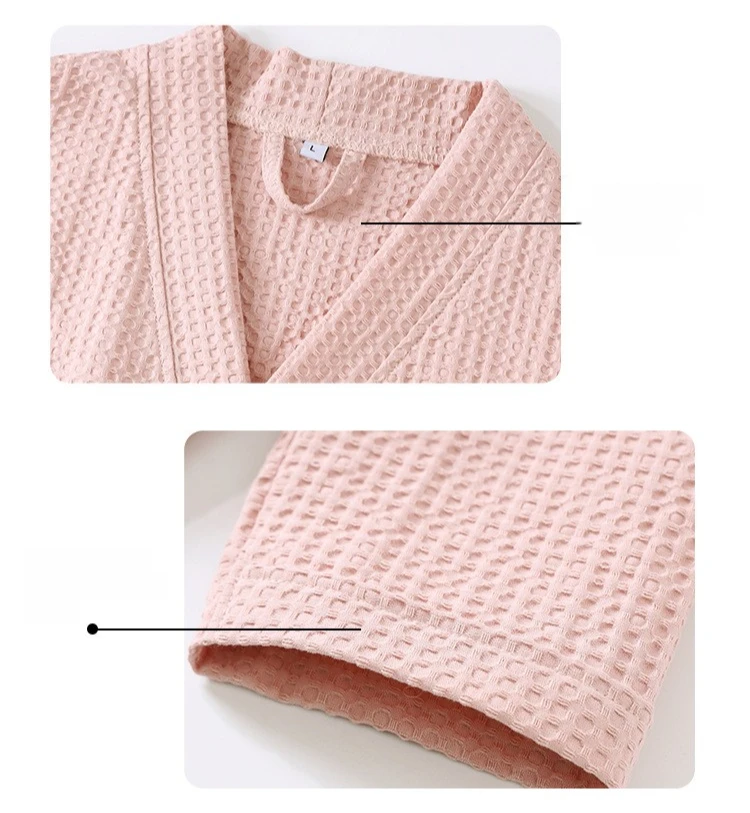 All Season Thin Design Hotel Bth Towel Beauty Salon Bath Robe Couples Bathrobe for Women and Men Cotton Waffle Quick Drying