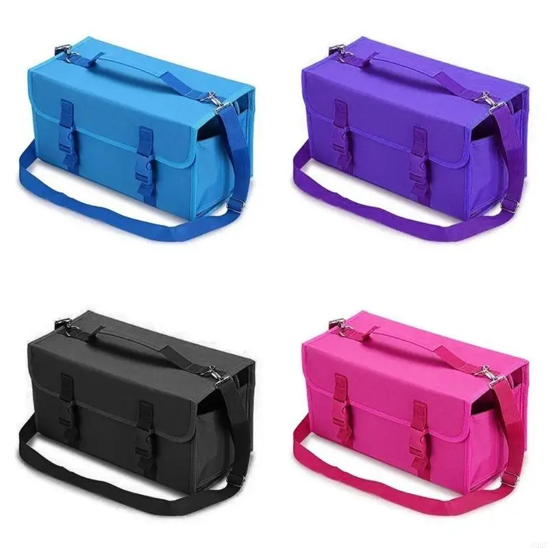 Multilayer 120 Markers Travel Storage Bag Marker Holder Bag with Shoulder Strap K92C