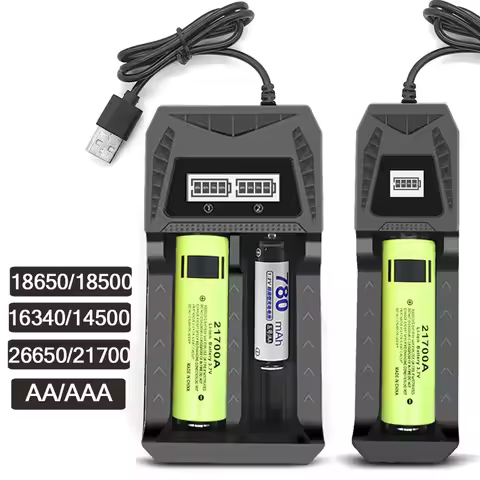 Intelligent LCD Battery Charger 1 / 2 Slots Dual For 18650 4.2V Rechargeable Lithium Battery For 1.2V NI-MH AA / AAA Battery