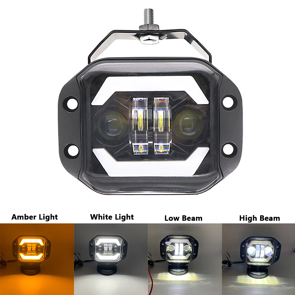 

5Inch Spotlight Flush Mount LED Work Light Bar Hi/low Beam Off Road 4X4 ATV for Niva Lada Car LED Pods Driving Fog Lights