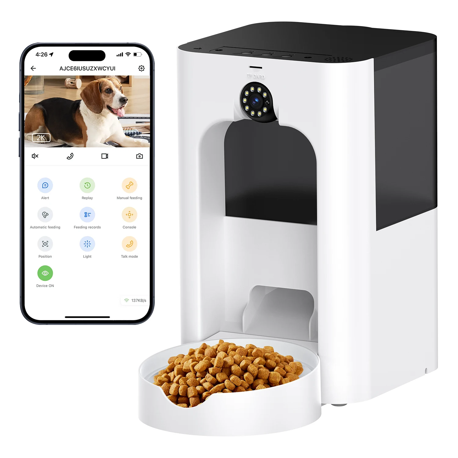 

4L Timing Smart Automatic Dog Pet Feeder 2.4G 5G WIFI Bluetooth Intelligent Dry Food Dispenser Bowl Pet Feeder For Cats Dogs