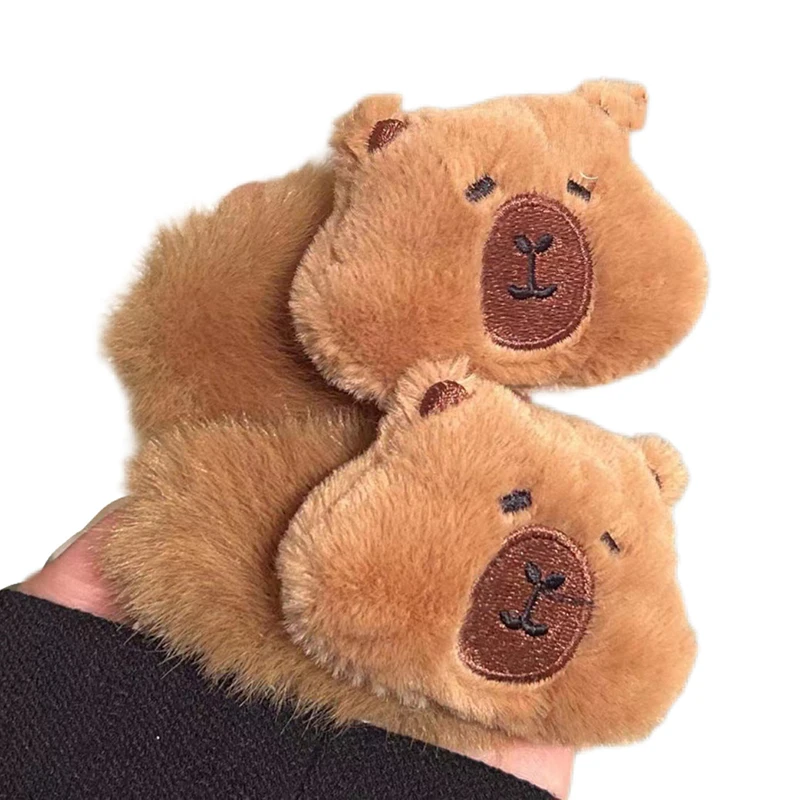 Cartoon Capybara Plush Hairpin Stuffed Animal Hair Clip Cute Side Bangs Clips Barrettes For Girls Plush Hair Accessories