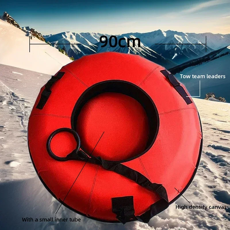 2026 Ski Resort Winter Sports Fun Customized logo Adult People Inflatable Durable Snow Tube Sled