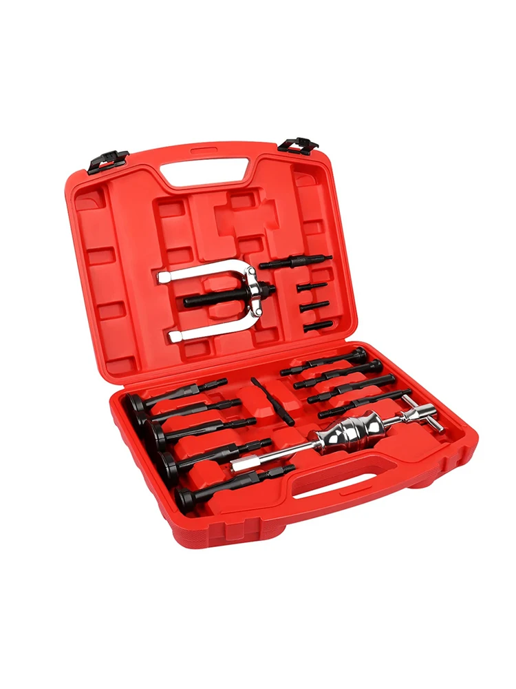 Podofo ensemble d'extracteur de roulement à trou borgne 16in1 Kit d'extraction d'étanchéité de course de roulement intérieur Kit d'extraction d'insertion de marteau coulissant Kit de roulement
