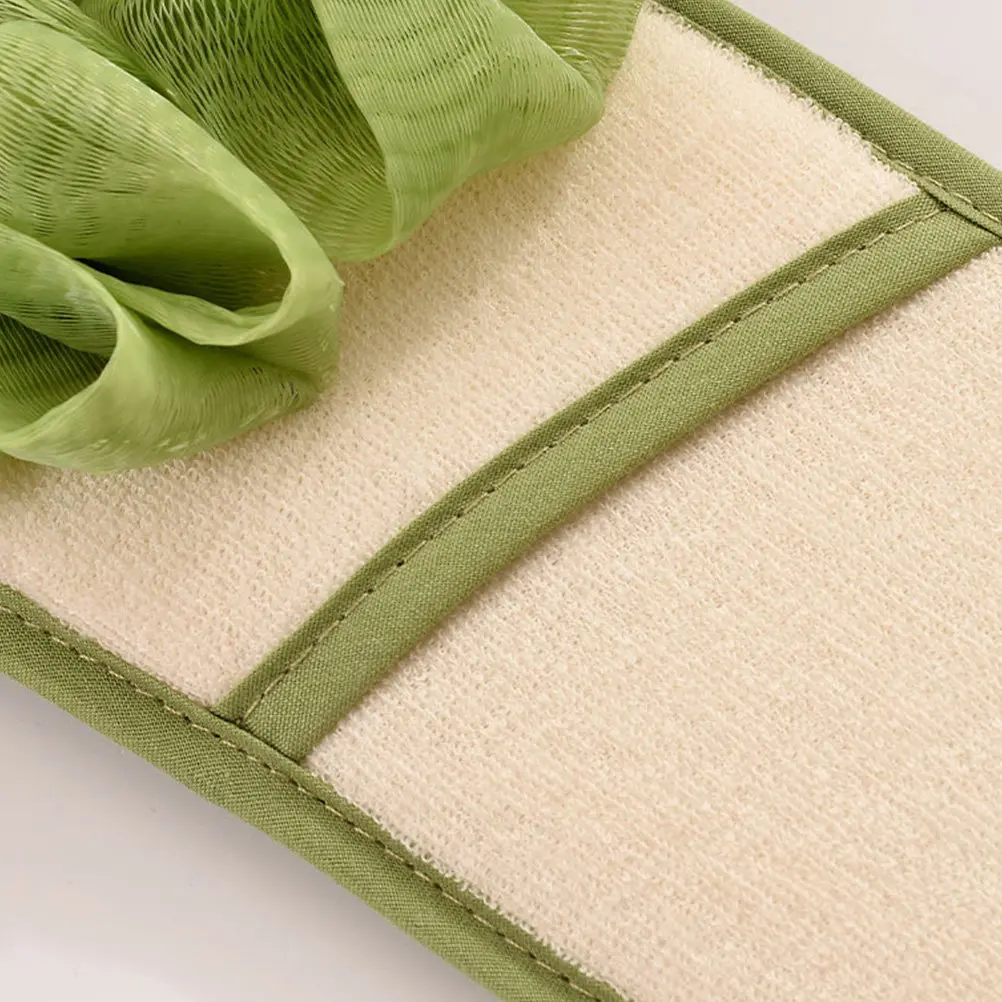 Portable Back Bath Scrubber Dual-Sided Exfoliating Body Towel Soft Moderate Hardness Shower Back Washer Lightweight Foldable