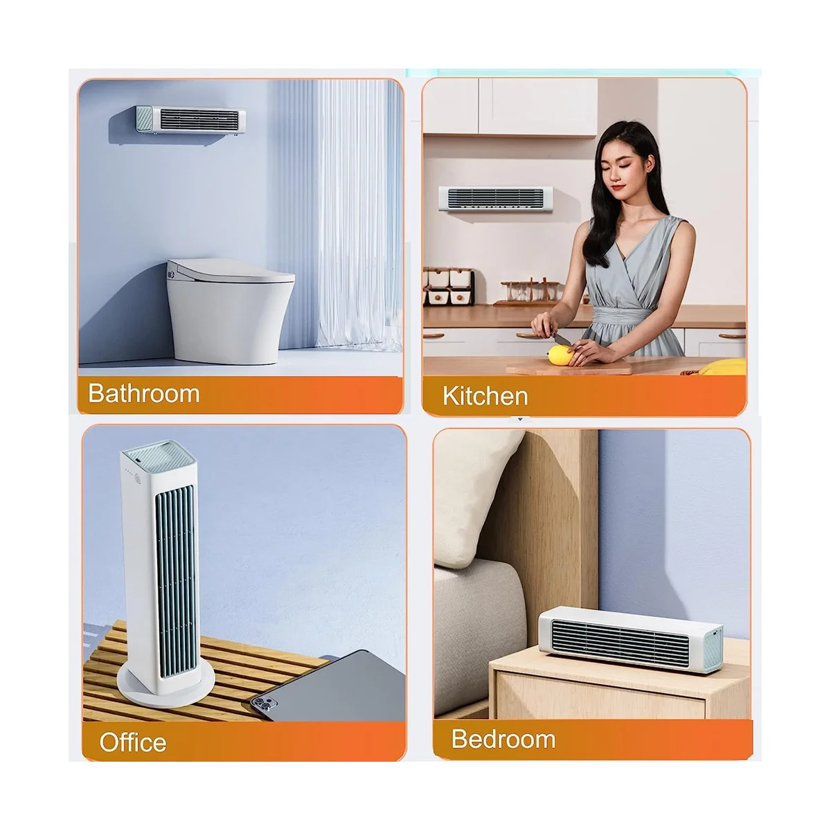 مروحة برجية A14G-Desk، مراوح طاولة صغيرة محمولة تتفجير الهواء البارد، 3 سرعات قابلة للتعديل، مروحة تبريد شخصية هادئة خالية من الشفرة