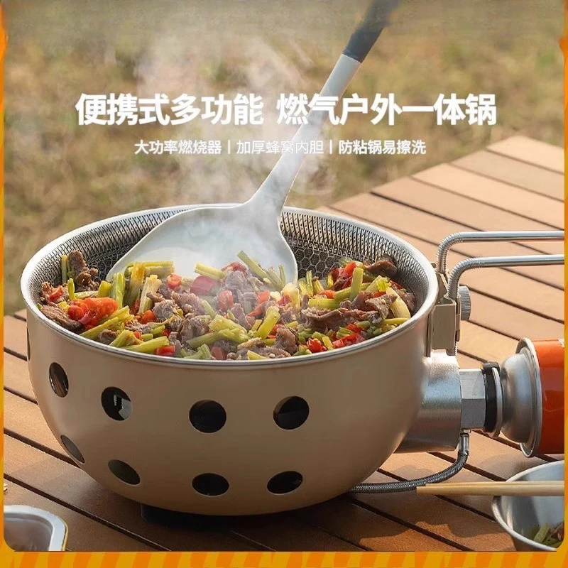 

Outdoor portable cassette stove gas stove integrated pot