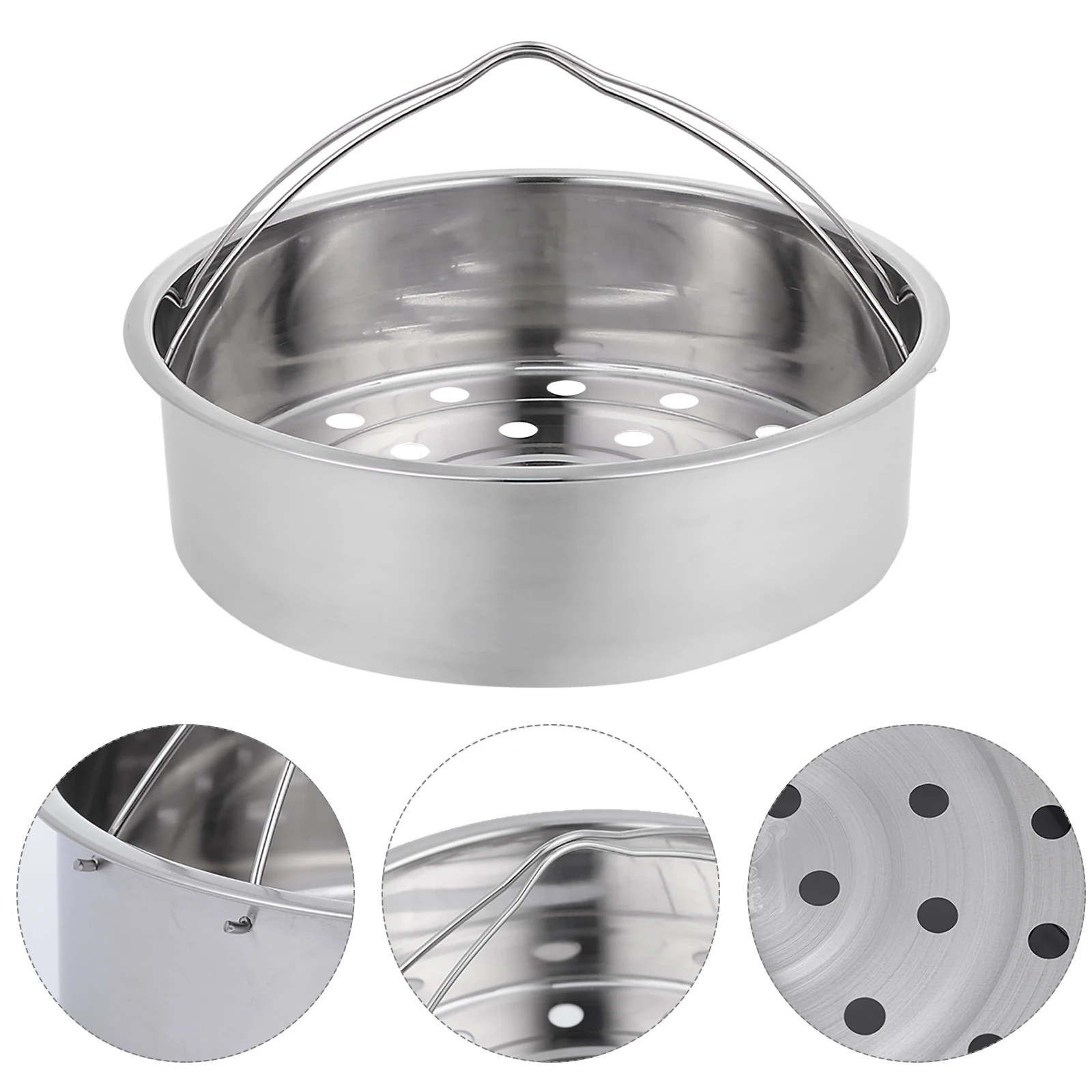 

Stainless Steel Steam Rack Double Handles Steaming Tool Heating Steamer Bowl Basket Mesh Food