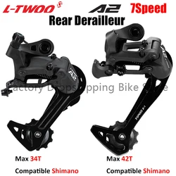 LTWOO A2 7 Speed MTB Bicycle Rear Derailleur Steel Cage Max 7V 34T 42T Cassette Sprockets Compatible Shimano Mountain Bike Parts