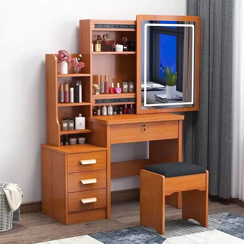 Wooden Dressing Table With a Secret Storage Space and a Flip Up Mirror Combining Function and Style