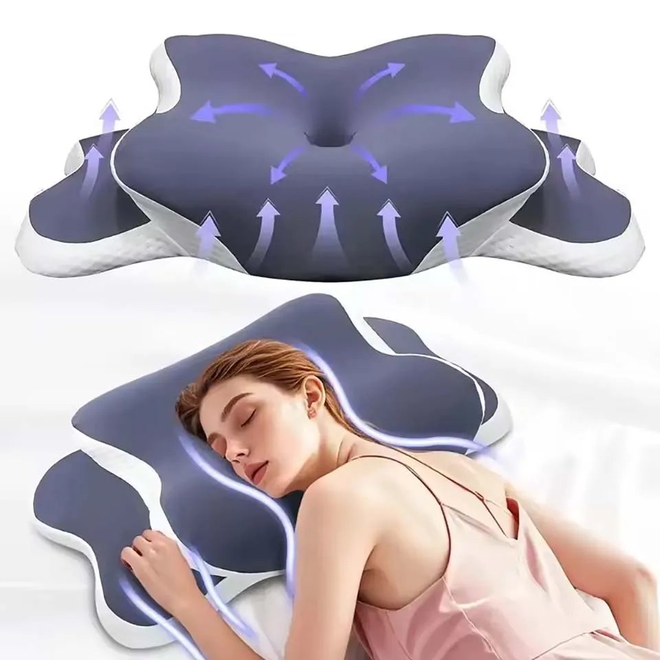 

Memory Foam Cervical Pillow for Neck Pain Relief Ergonomic Orthopedic Neck Support Side Back Stomach Sleepers Ideal Gift