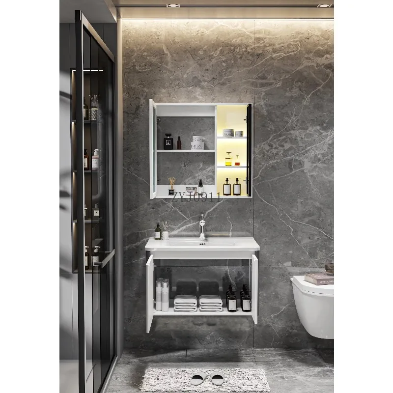 أثاث الحمام الغرور بالوعة واحدة ومزدوجة مرآة حمام الفندق حوض غسيل غرفة النوم